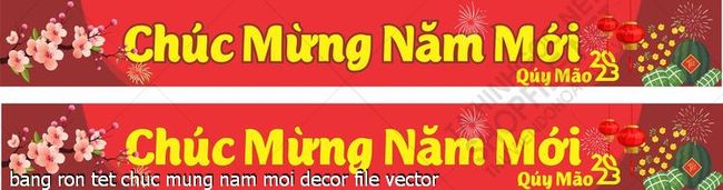 bang ron tet chuc mung nam moi decor file vector